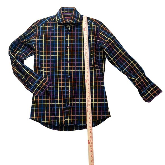 Robert Louis Downtown Colorful Patterned Men's Button Down Small - Picture 3 of 6